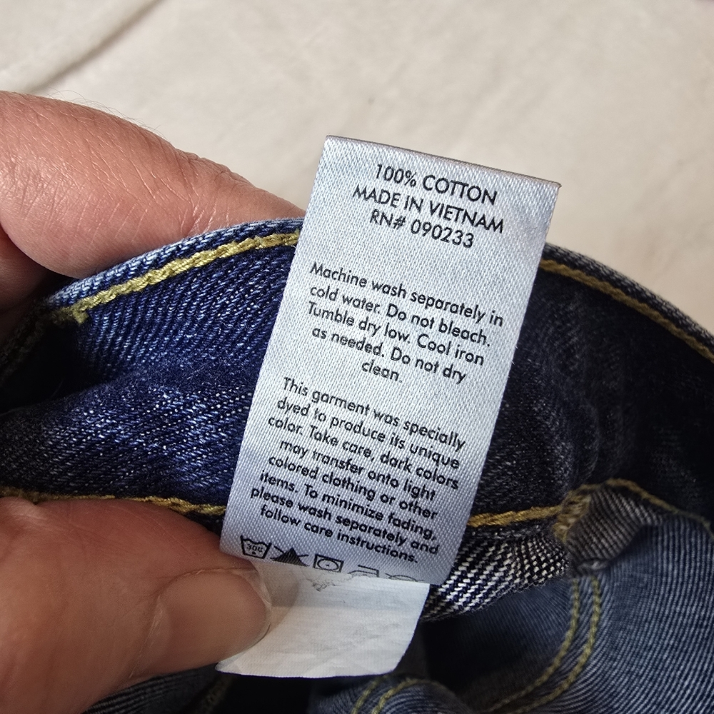 Pacsun Dark Blue Patch Pockets Front Seam Slit High Waisted Bootcut Jeans 26 EUC - Picture 10 of 12